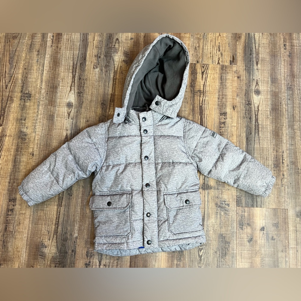 Gray Baby Gap winter jacket with removable hood size 4T